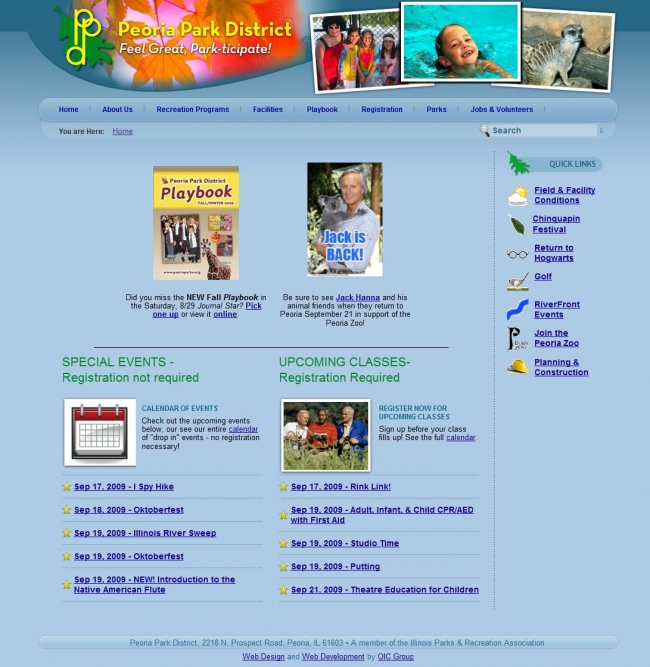 Park District Web Design Peoria IL