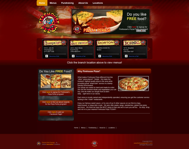 Pizza Restaurant Web Design Peoria IL