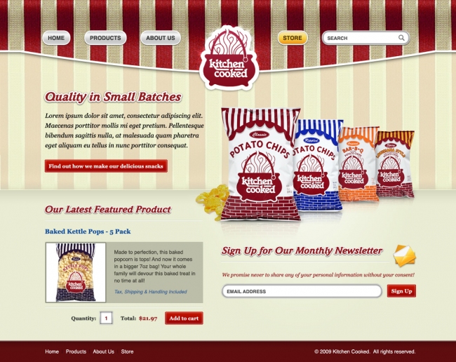 Retail Ecommerce Web Design Peoria IL | Kitchen Cooked